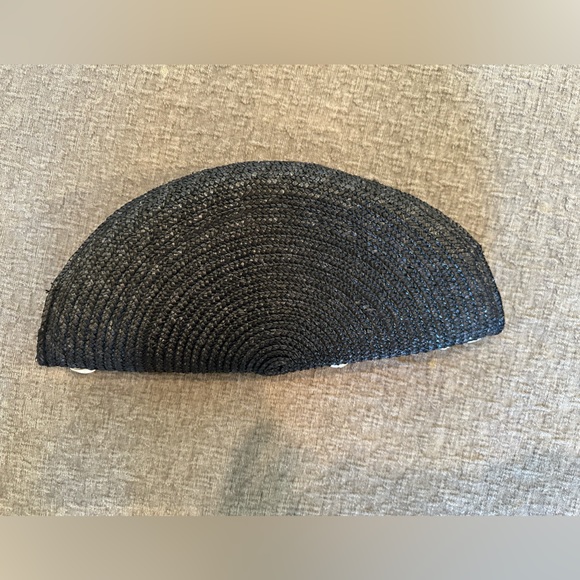 LuLu Guinness clutch. Black raffia. Not missing any shells. No rips. - Picture 3 of 5
